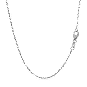 14k White Gold Round Cable Link Chain 1.1mm