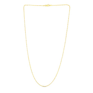 14k Yellow Gold Diamond-Cut Alternating Bead Chain 1.2mm