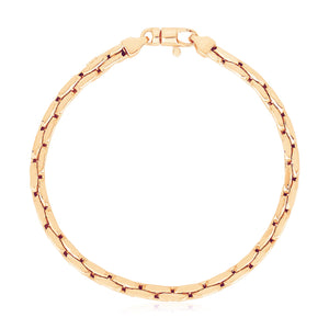 14k Rose Gold High Polish Compressed Cable Link Bracelet