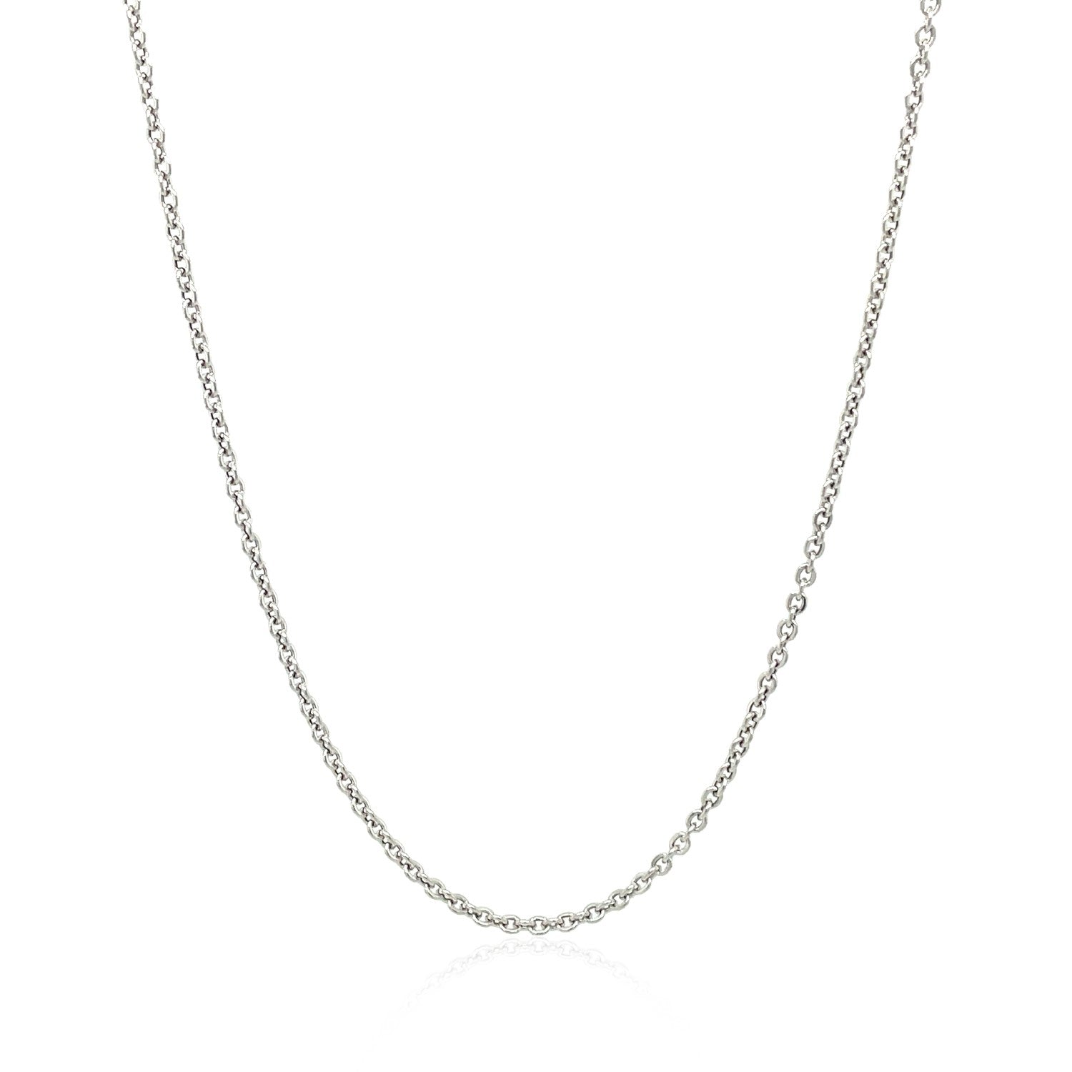 14k White Gold Lite Forsantina Cable Link Chain 1.5mm