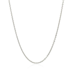 14k White Gold Lite Forsantina Cable Link Chain 1.5mm