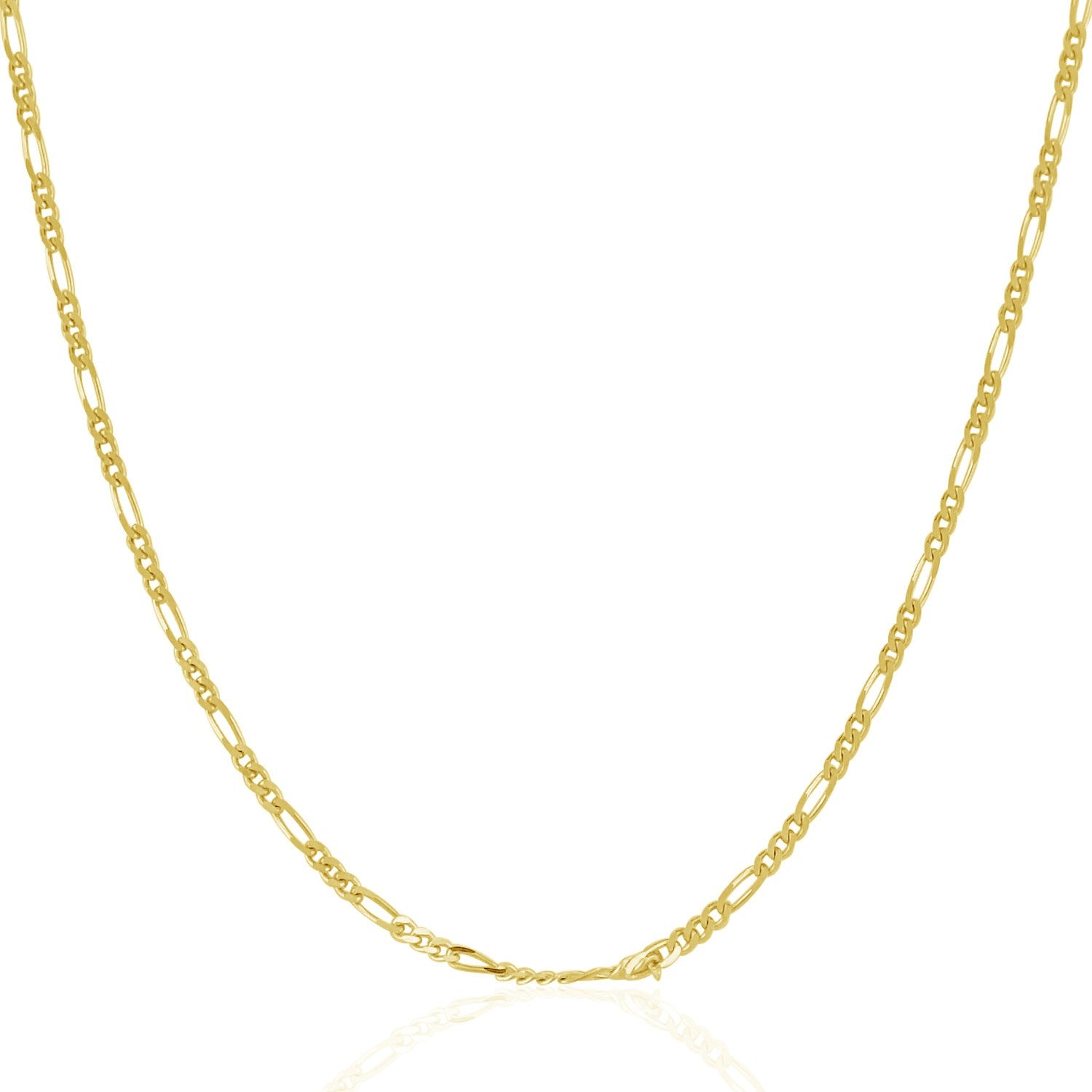 14k Yellow Gold Solid Figaro Chain 1.9mm