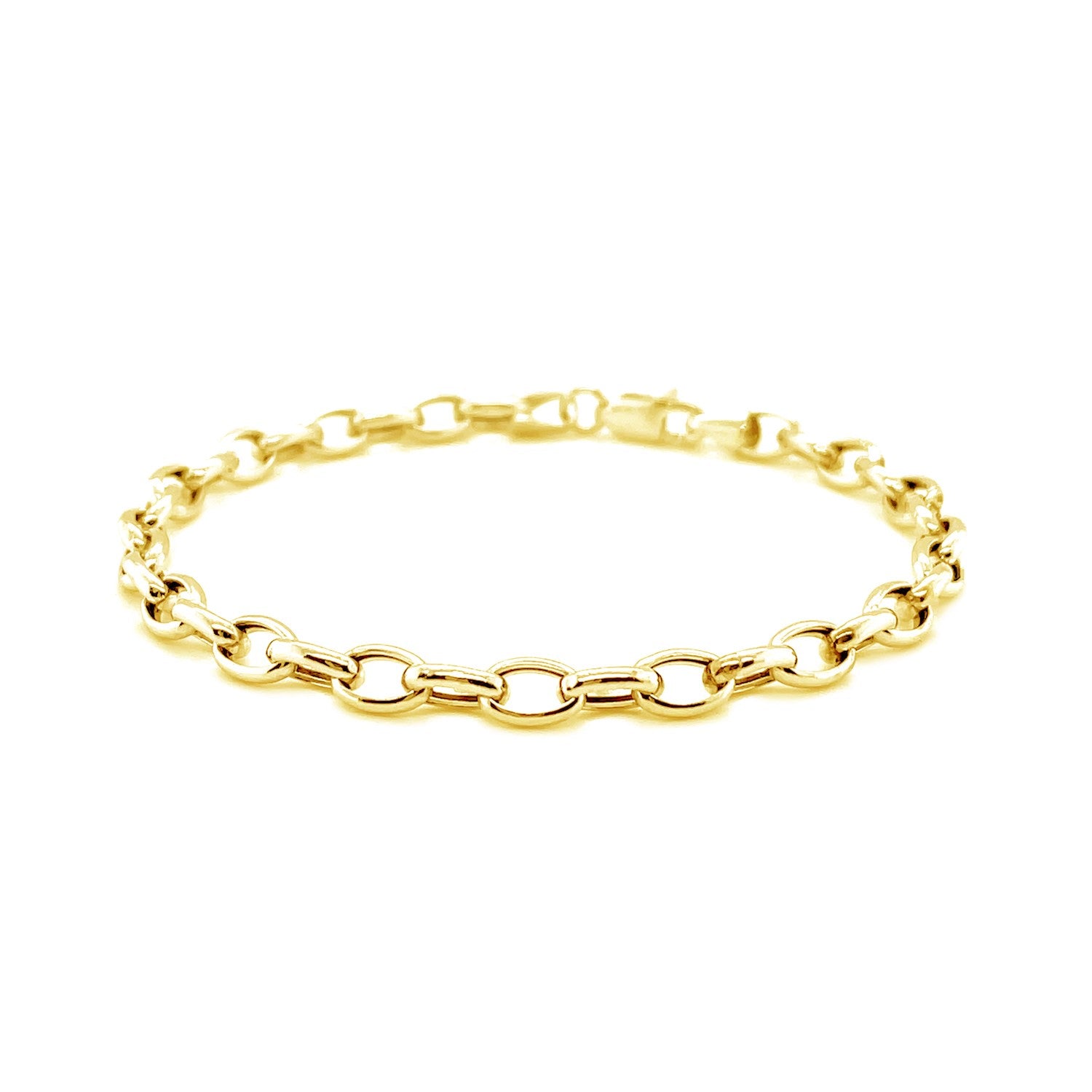 4.6mm 14k Yellow Gold Oval Rolo Bracelet