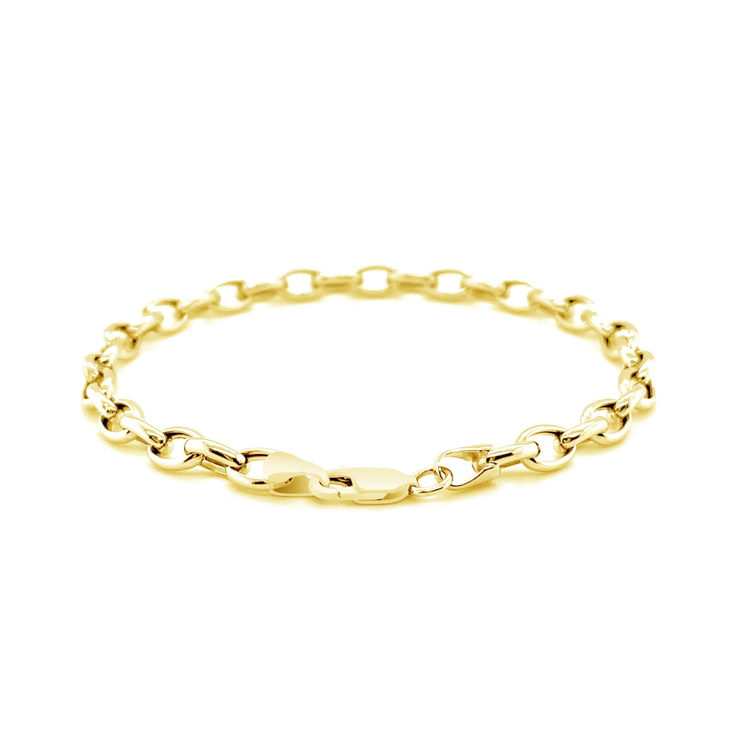 4.6mm 14k Yellow Gold Oval Rolo Bracelet