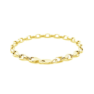 4.6mm 14k Yellow Gold Oval Rolo Bracelet