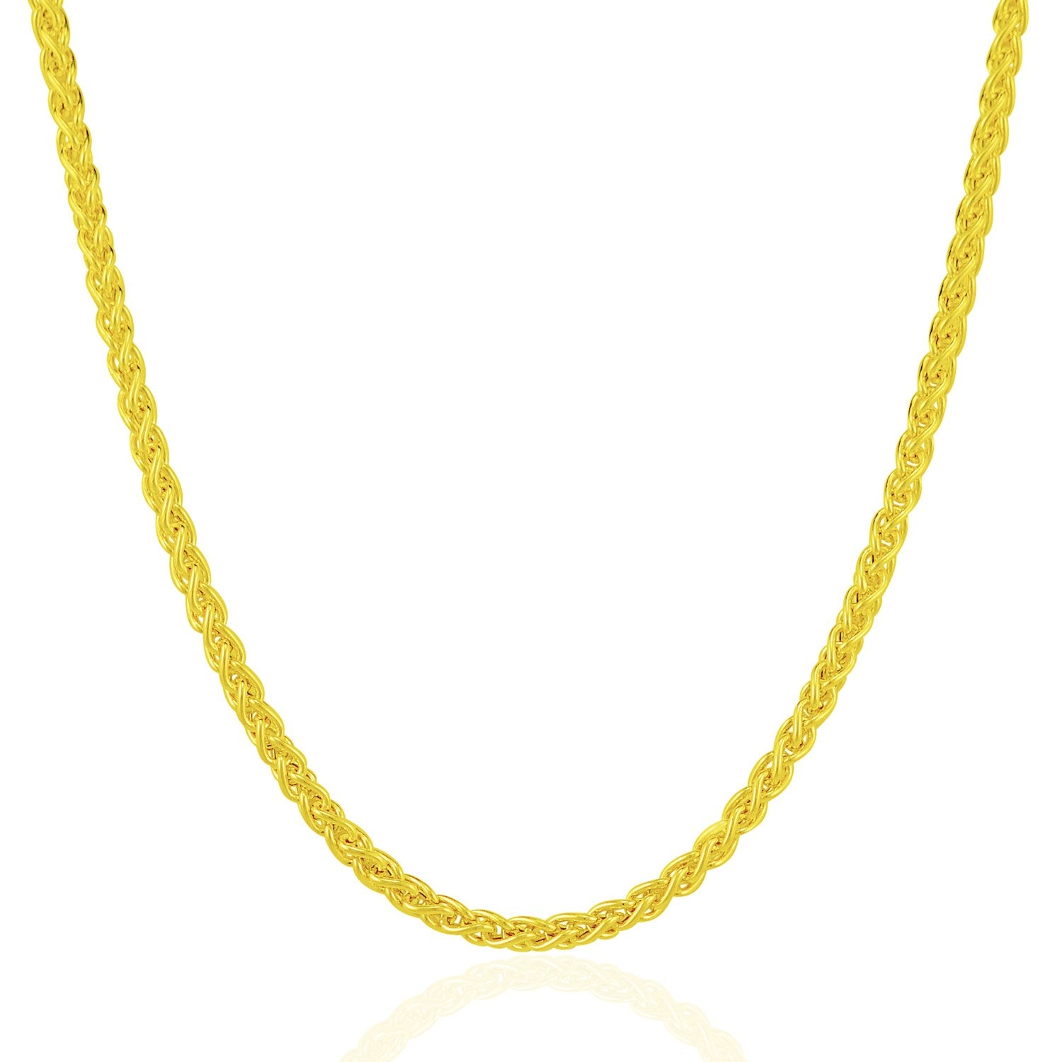 14k Yellow Gold 3.3mm Light Weight Wheat Chain