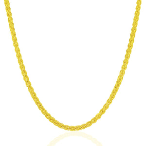 14k Yellow Gold 3.3mm Light Weight Wheat Chain