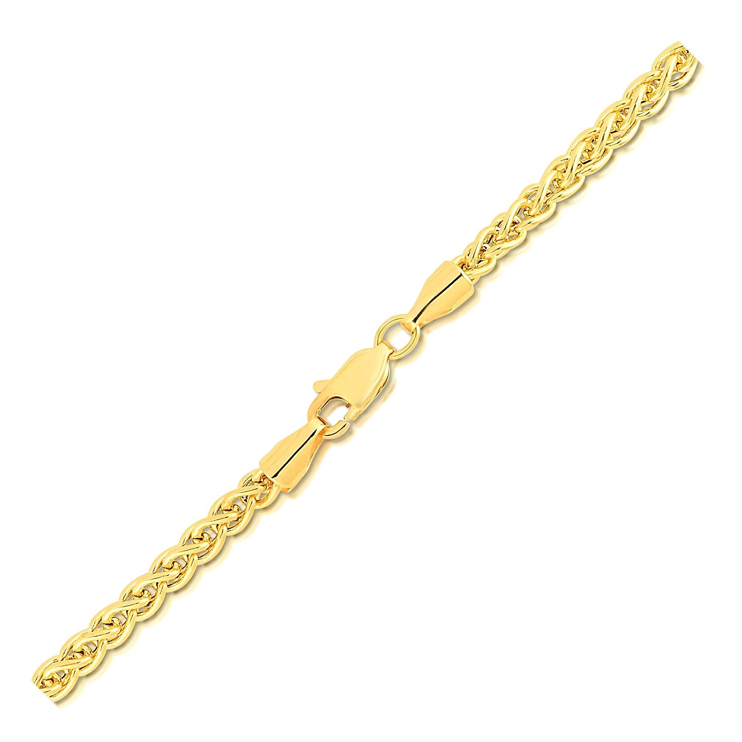 14k Yellow Gold 3.3mm Light Weight Wheat Chain