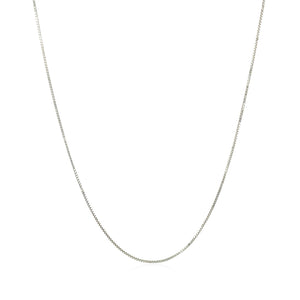 10k White Gold Classic Box Chain 0.6mm