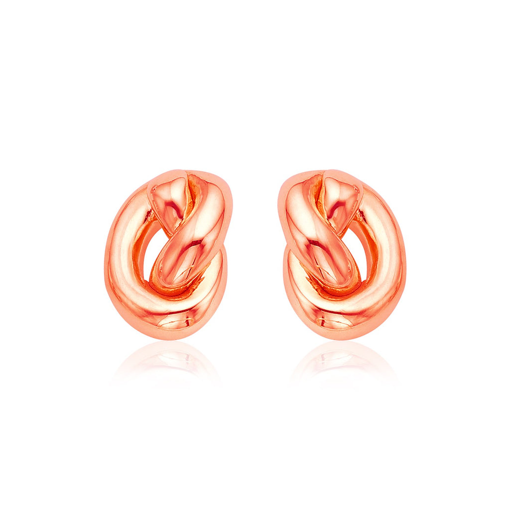 14k Rose Gold Polished Knot Earrings