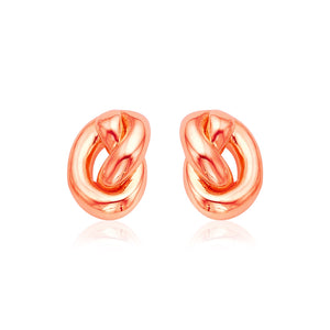 14k Rose Gold Polished Knot Earrings