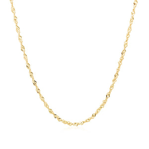 14k Yellow Gold Singapore Chain 1.5mm