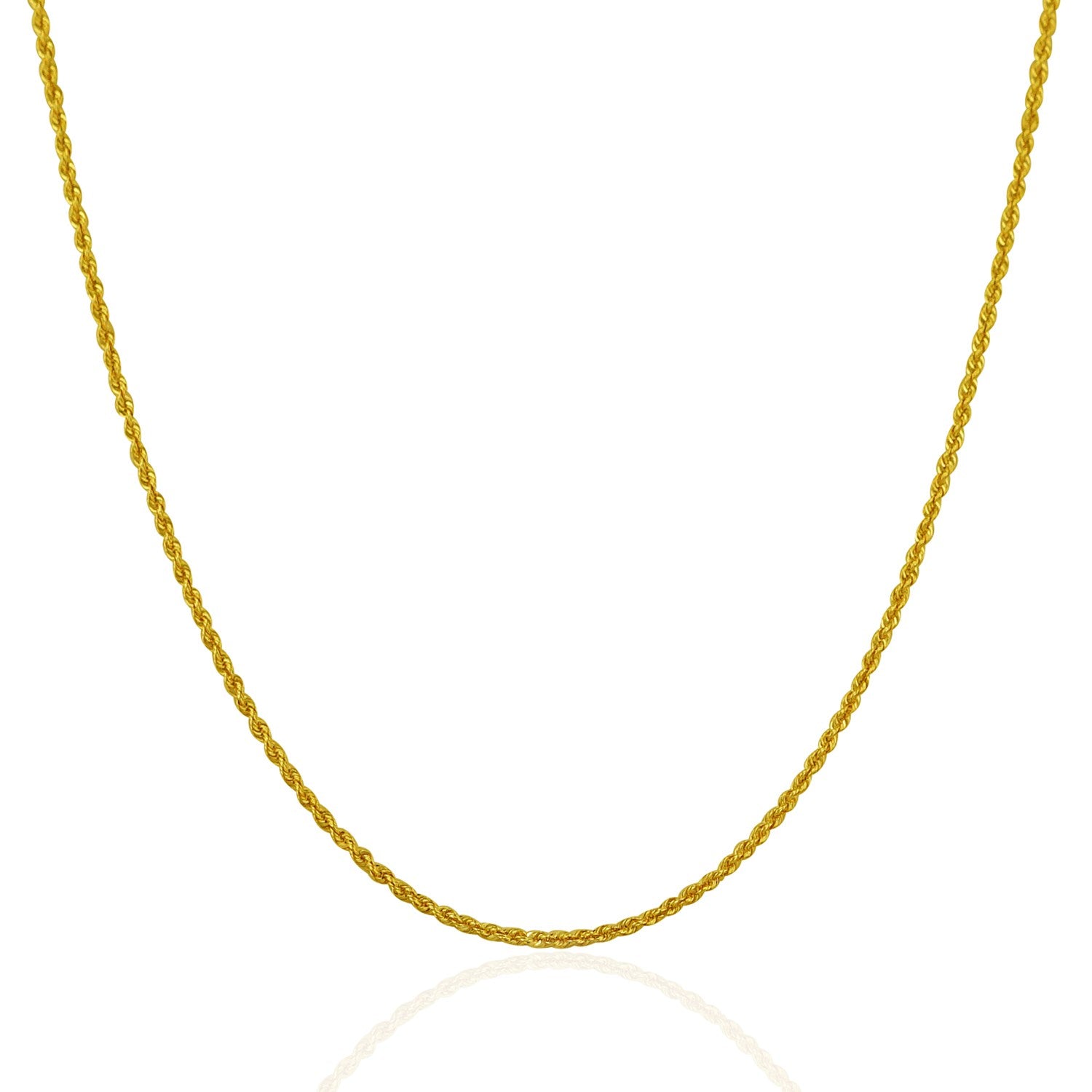 14k Yellow Gold Solid Rope Chain 1.25mm