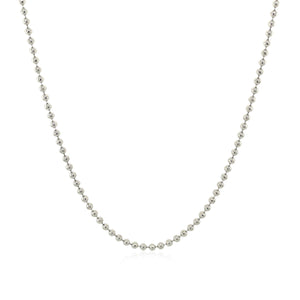 Rhodium Plated 1.5mm Sterling Silver Bead Style Chain