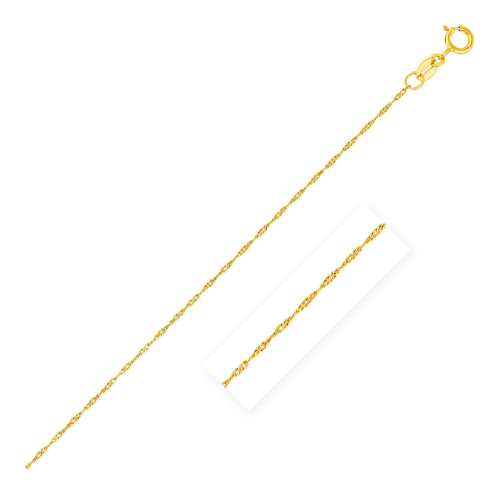 14k Yellow Gold Singapore Chain 0.6mm