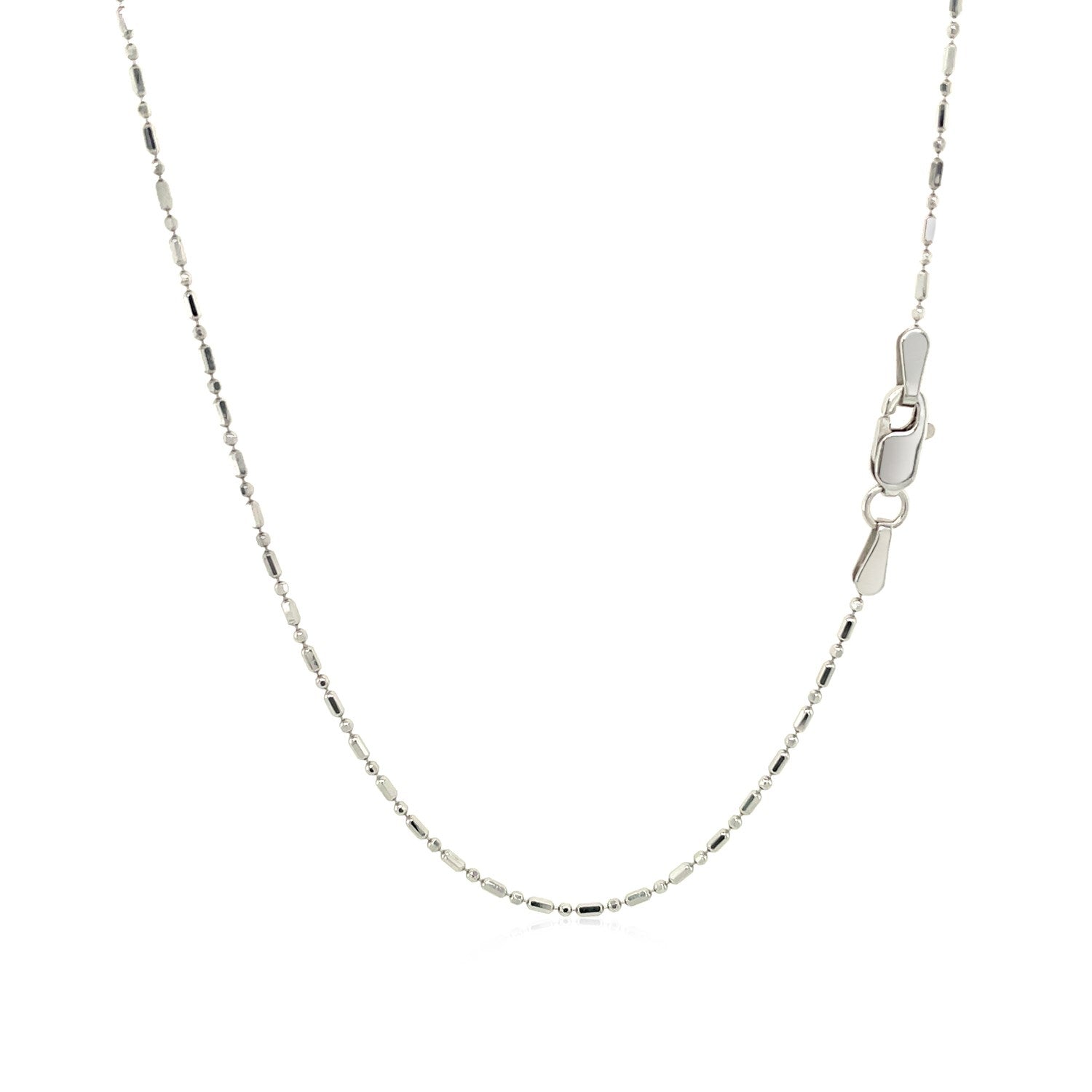 14k White Gold Diamond-Cut Bead Chain 1.0mm