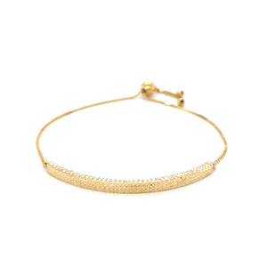 14k Yellow Gold Chain Bar Lariat Style Bracelet