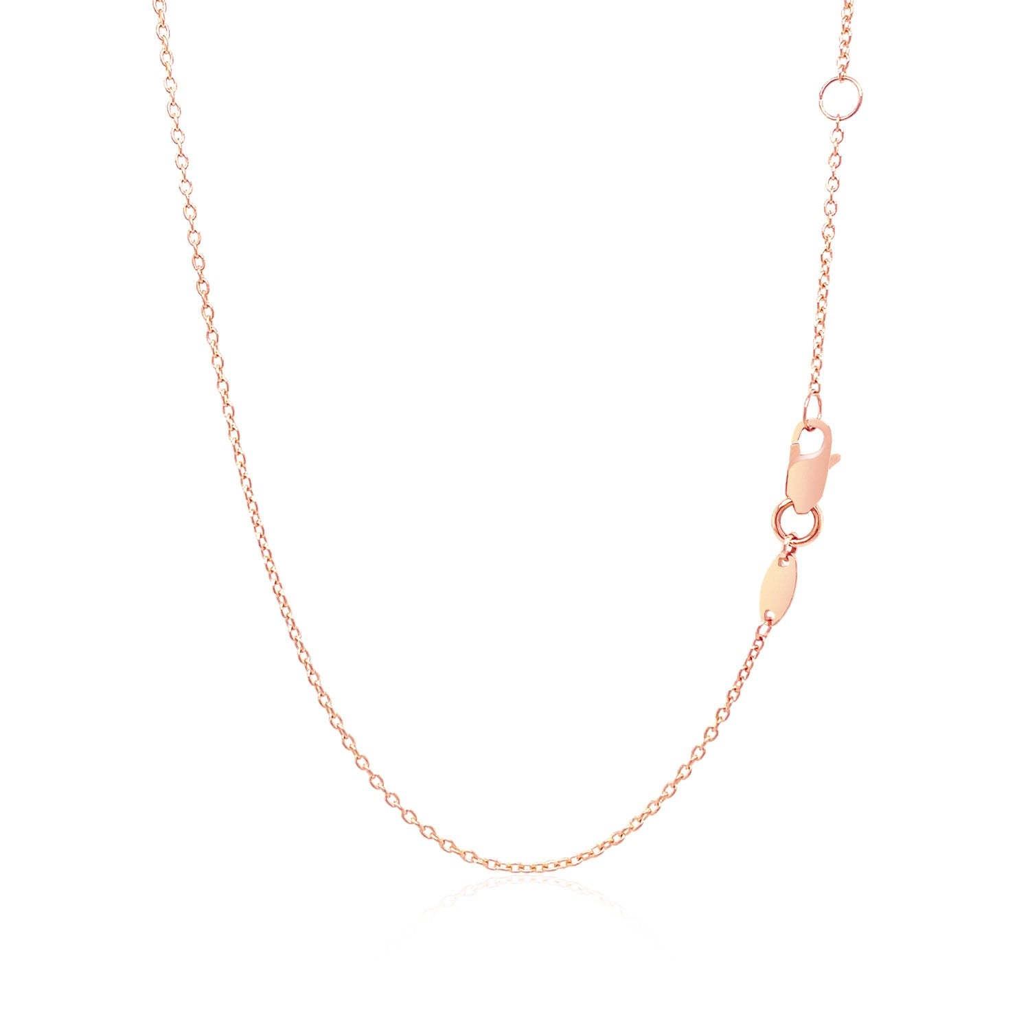 14k Rose Gold Smooth Flat Horizontal Bar Style Necklace