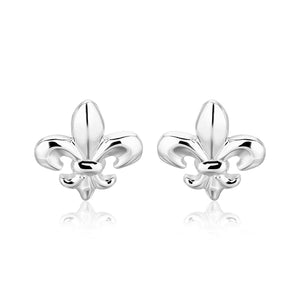 Sterling Silver Fluer De Lis Earrings