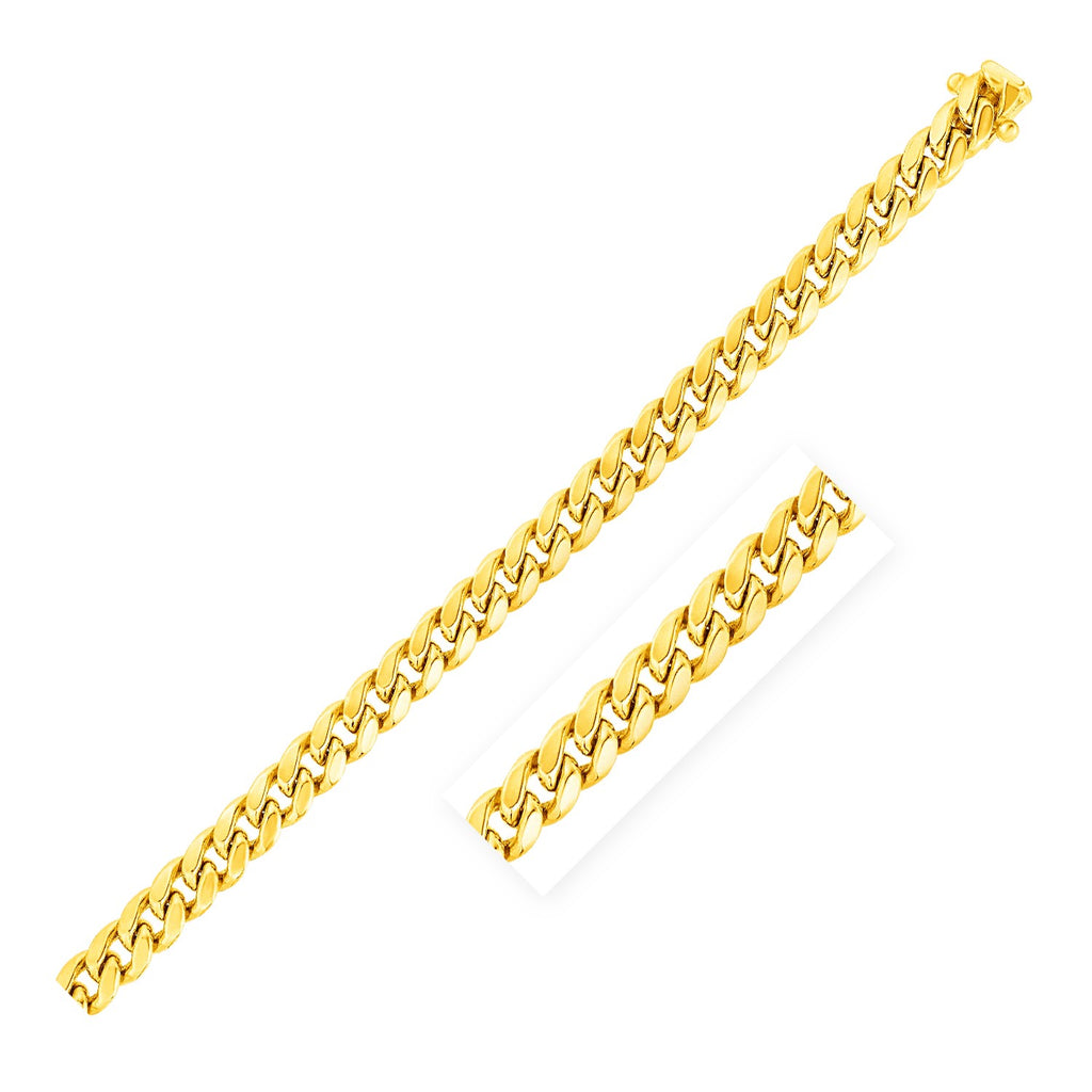 3.2mm 14k Yellow Gold Classic Solid Miami Cuban Chain