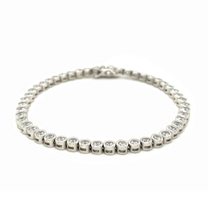 Tennis Bracelet with Round Cubic Zirconia in Sterling Silver