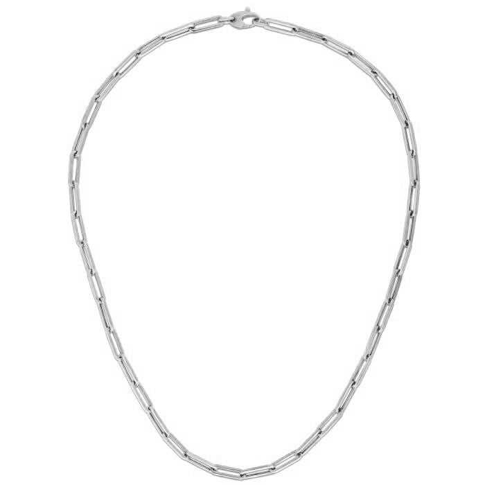 14k White Gold Bold Paperclip Chain (4.2 mm)