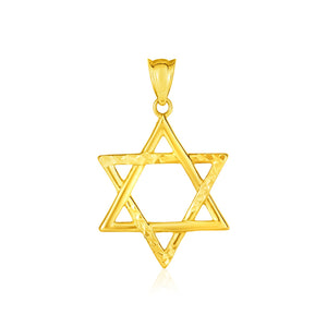 14k Yellow Gold Star of David Pendant