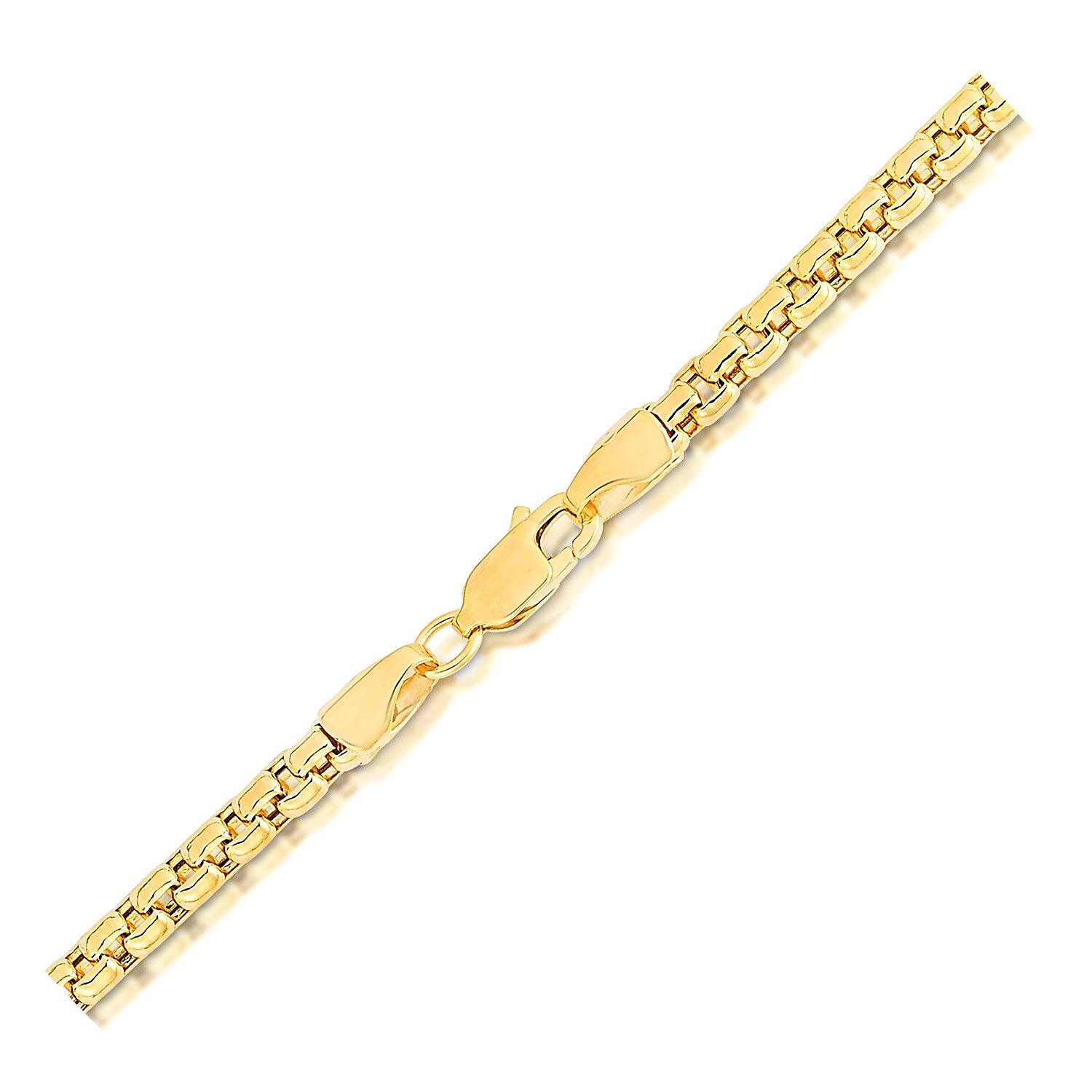 3.4mm 14k Yellow Gold Round Box Chain