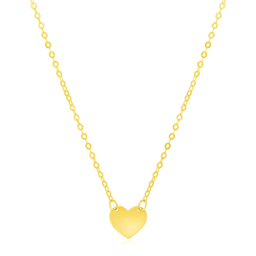 14k Yellow Gold Polished Mini Heart Necklace