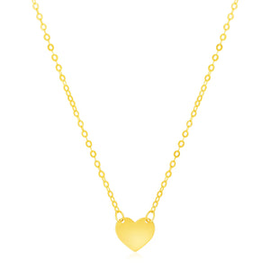 14k Yellow Gold Polished Mini Heart Necklace