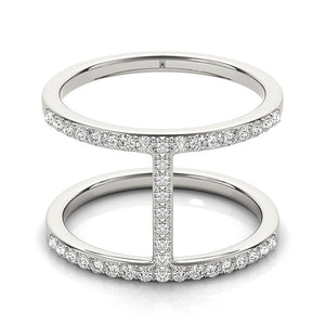 14k White Gold Dual Band Bridge Style Diamond Ring (3/8 cttw)