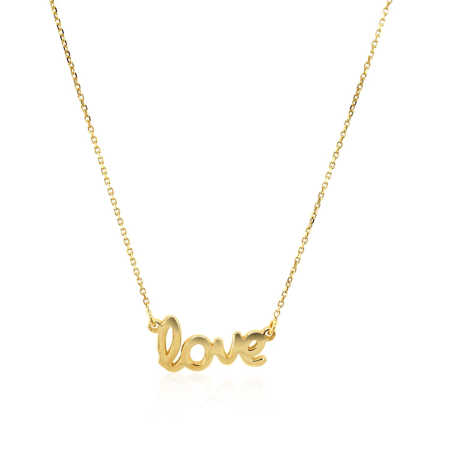 14k Yellow Gold Script LOVE Necklace