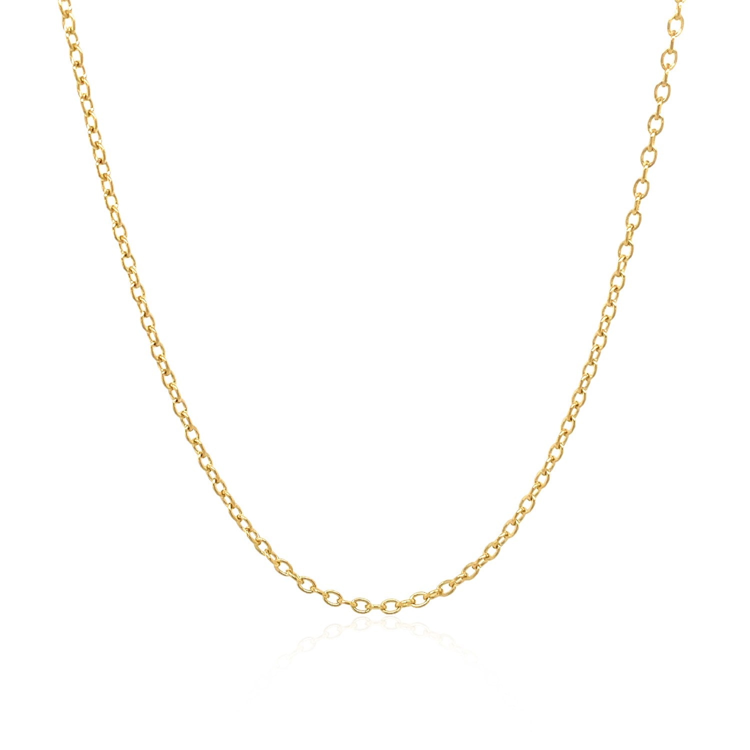 18k Yellow Gold Round Cable Link Chain 1.5mm