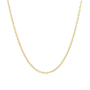 18k Yellow Gold Round Cable Link Chain 1.5mm