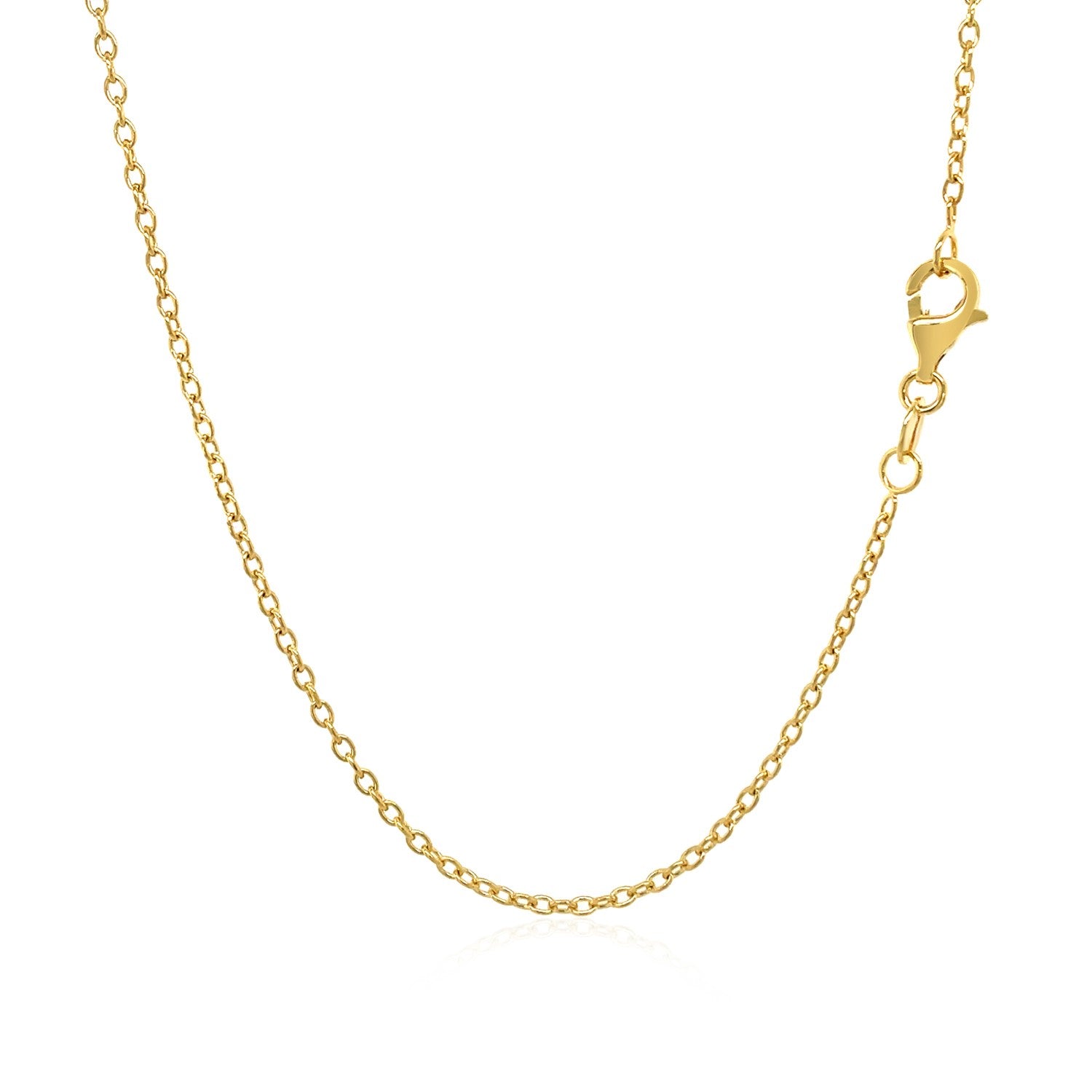 18k Yellow Gold Round Cable Link Chain 1.5mm