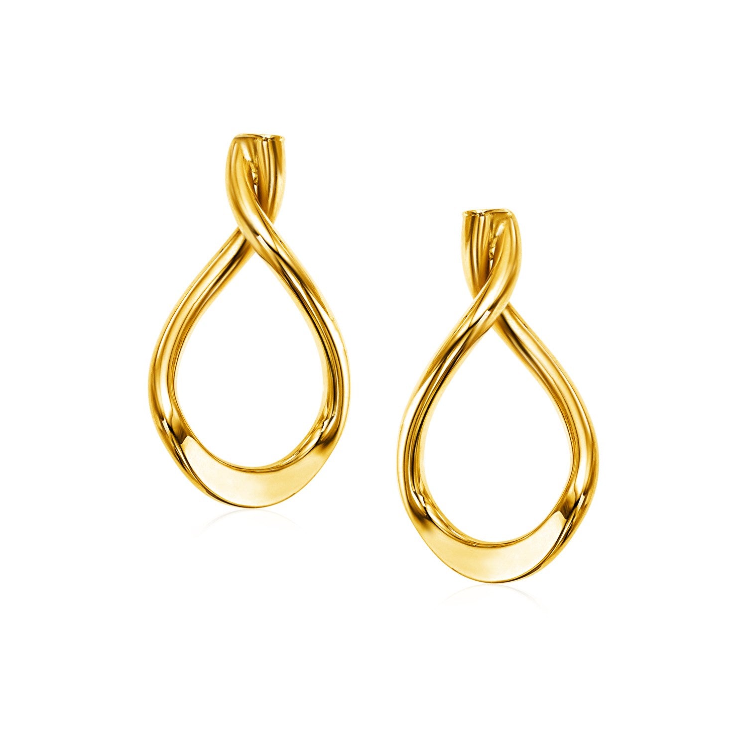 14k Yellow Gold Polished Tear Drop Earrings