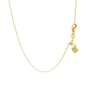 Adjustable Cable Chain in 14k Yellow Gold (1.0mm)