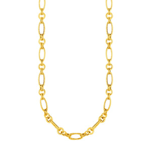 14k Yellow Gold Twisted and Polished Link Necklace