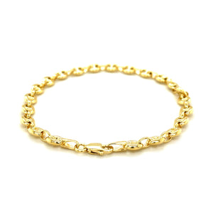 4.7mm 14k Yellow Gold Puffed Mariner Anklet