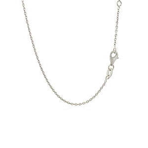 Sterling Silver 18 inch Moon Motif Necklace with Diamond