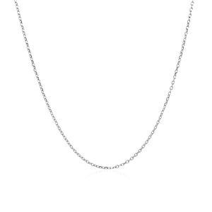 14k White Gold Diamond Cut Cable Link Chain 0.8mm