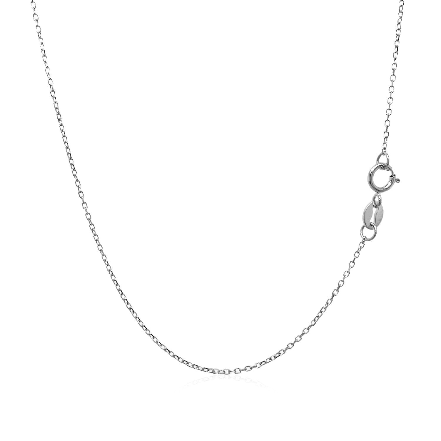 14k White Gold Diamond Cut Cable Link Chain 0.8mm