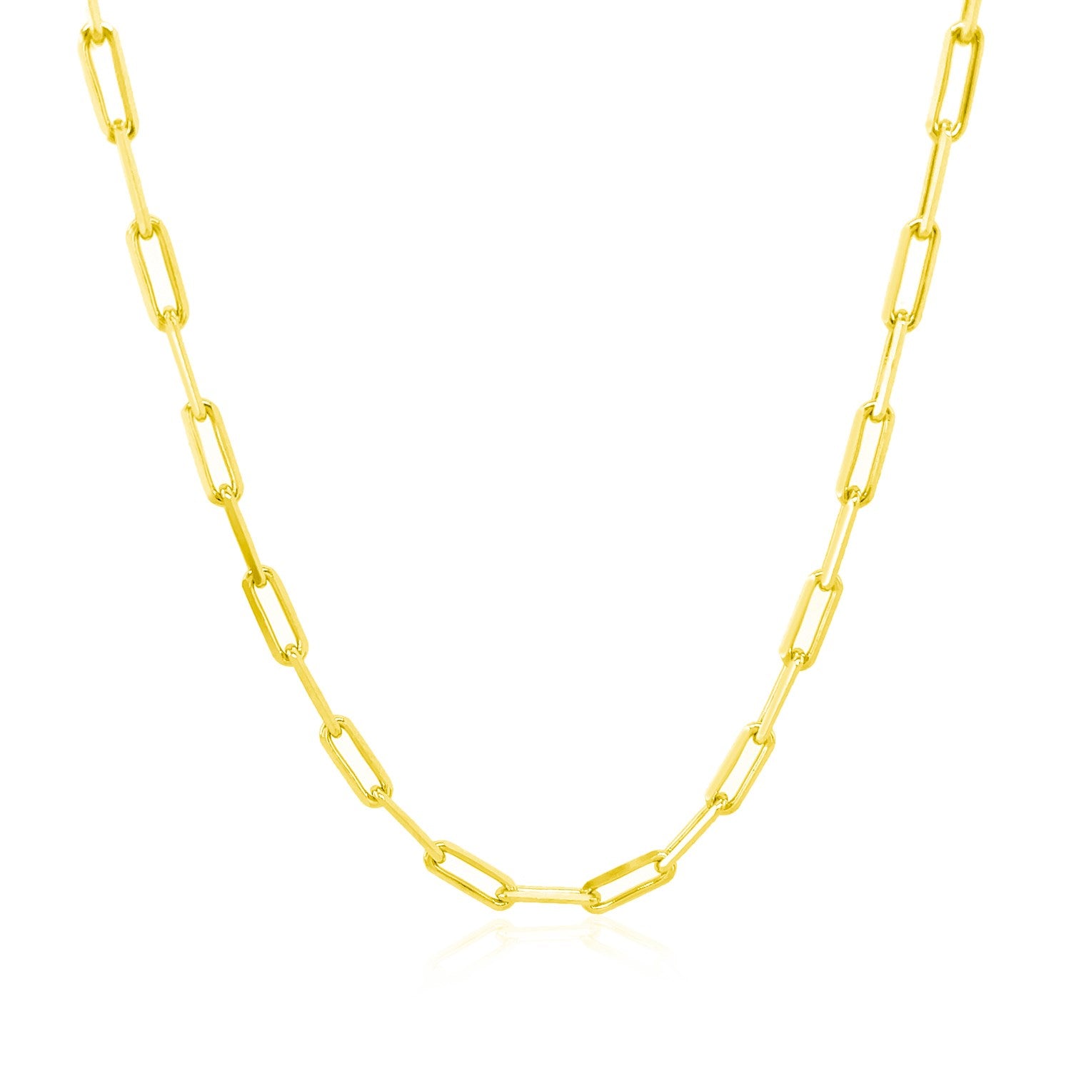 14K Yellow Gold Paperclip Chain (2.5mm)