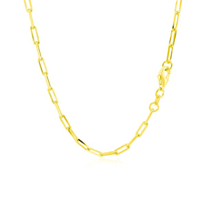 14K Yellow Gold Paperclip Chain (2.5mm)