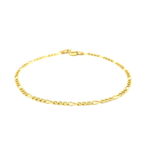 10k Yellow Gold Link Figaro Bracelet 1.9mm