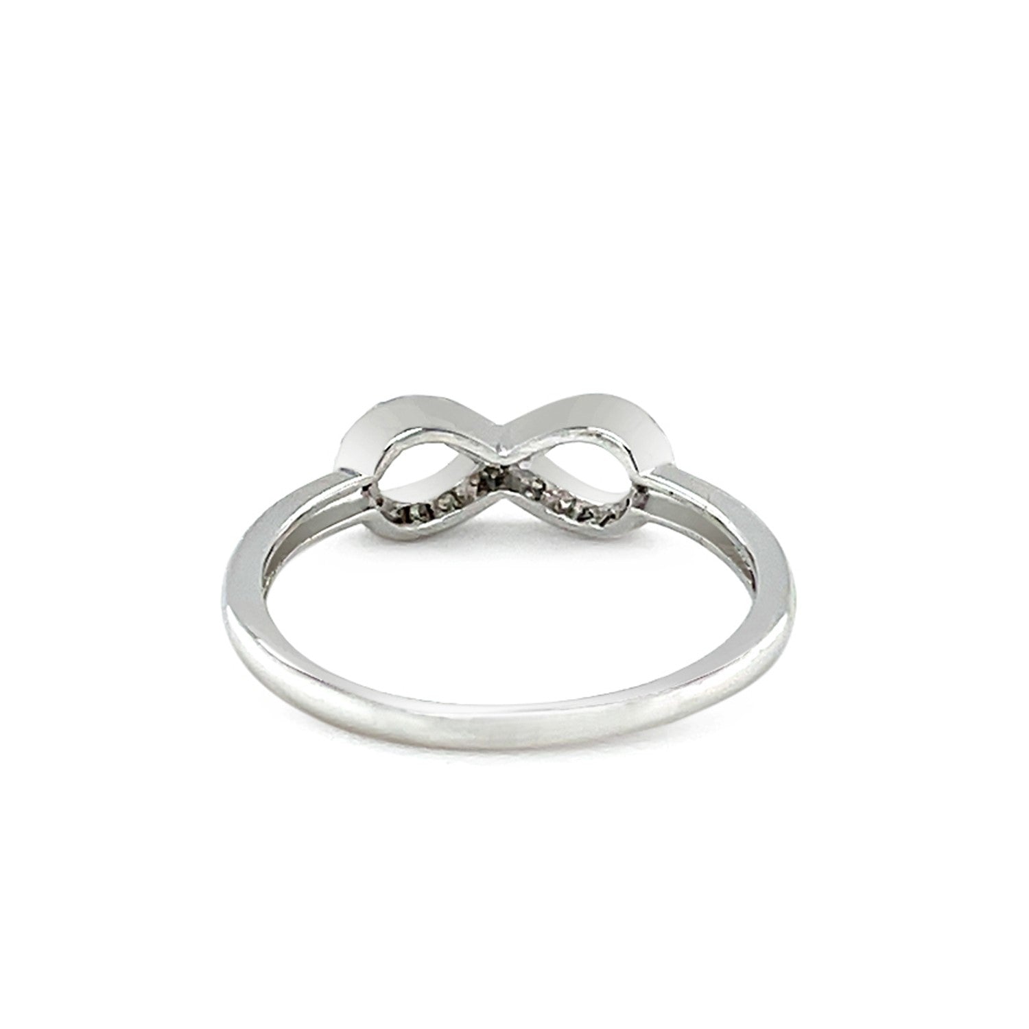 Sterling Silver Infinity Symbol Ring with Cubic Zirconias