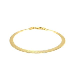 4.0mm 14k Yellow Gold Super Flex Herringbone Bracelet