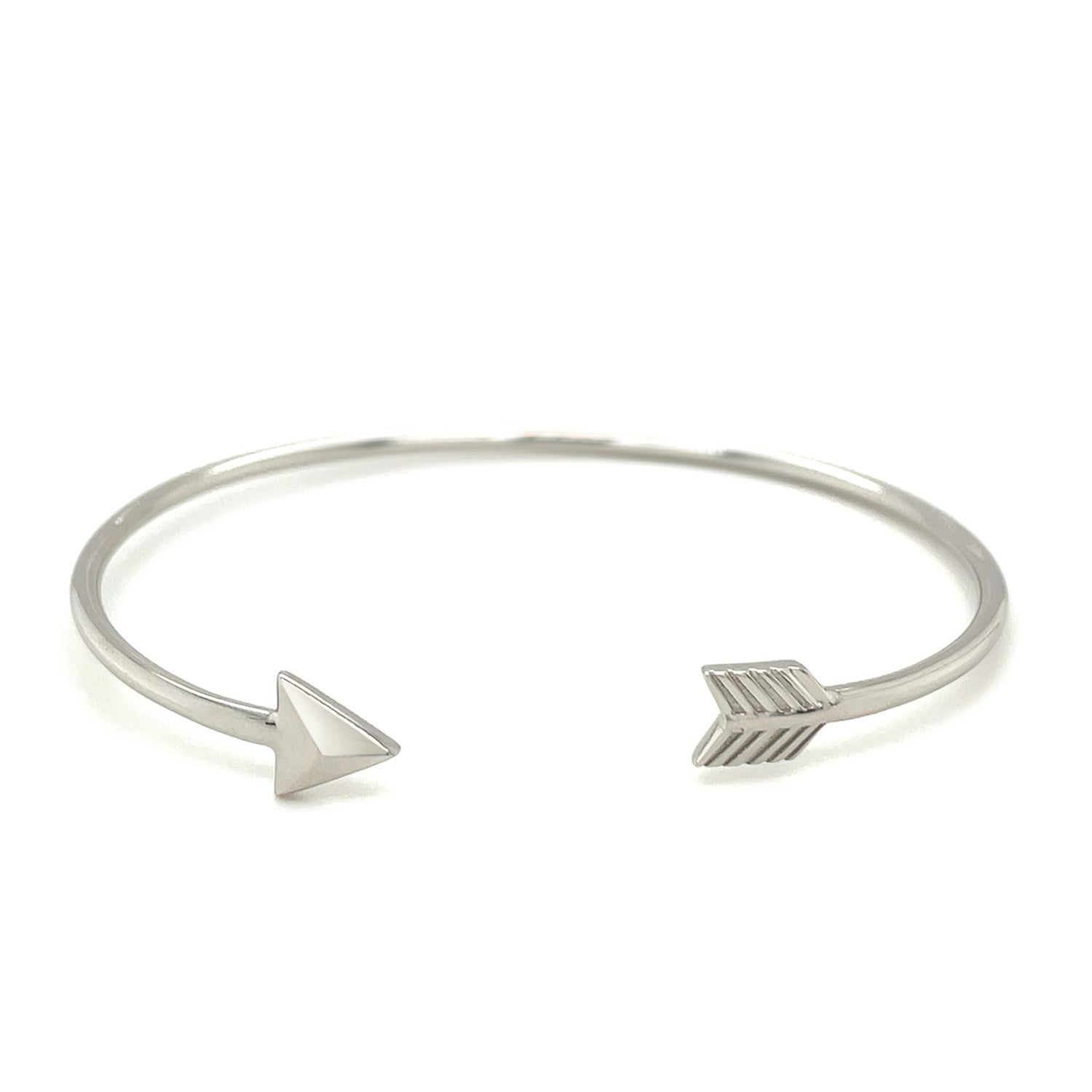 Sterling Silver Polished Arrow Cuff Bangle