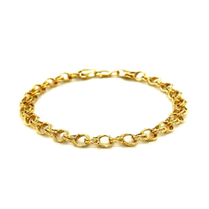 Double Interlocking Link Bracelet in 10k Yellow Gold