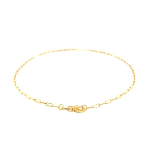 14K Yellow Gold Fine Paperclip Anklet (1.5mm)